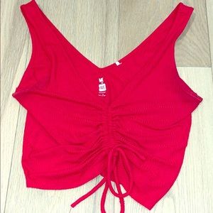 Tank top with ties in the front